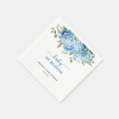 Blue Hydrangea Baby in Bloom Baby Dusche Serviette (Ecke)