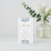Blue Hydrangea Baby Shower Boy Book Begleitkarte (Stehend Vorderseite)