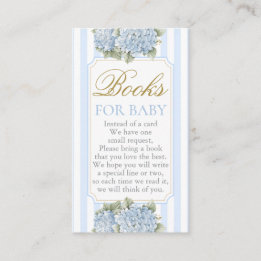 Blue Hydrangea Baby Shower Boy Book Begleitkarte