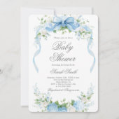 Blue Hydrangea Baby Shower Boy Invitation Einladung (Vorderseite)