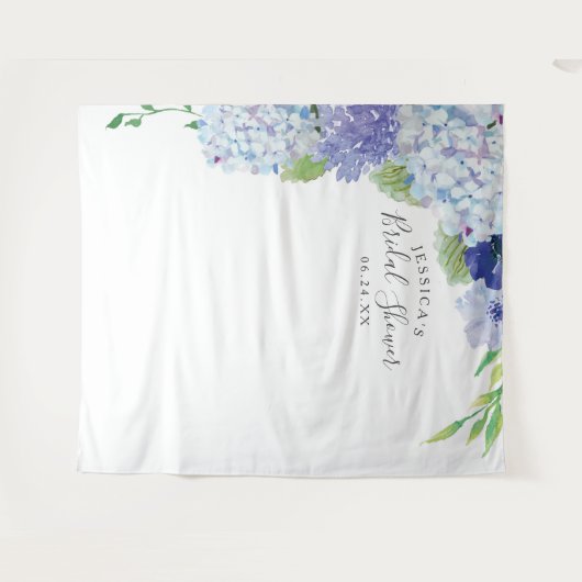 Blue Hydrangea Backdrop - Foto Booth Wandteppich (Vorderseite (Horizontal))