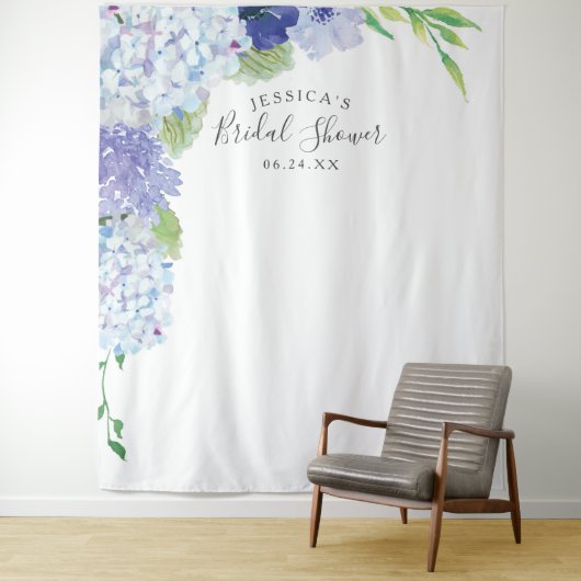 Blue Hydrangea Backdrop - Foto Booth Wandteppich (Beispiel)