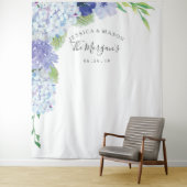 Blue Hydrangea Backdrop - Foto Booth Wandteppich (Beispiel)