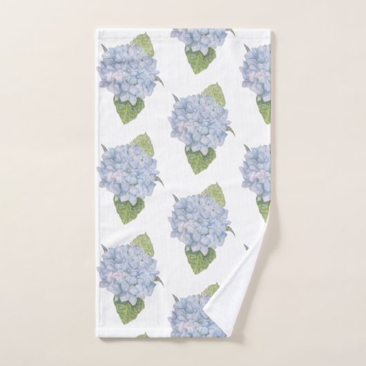 Blue Hydrangea Badhandtuch Set (Handtuch)
