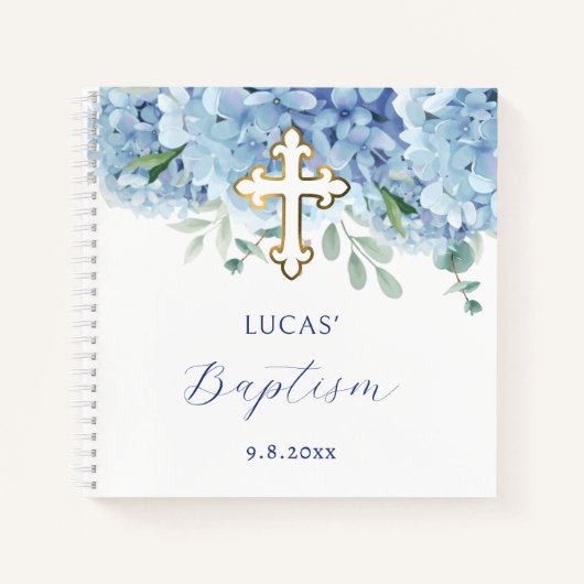 Blue Hydrangea BaptisGästebuch Notizblock (Vorderseite)