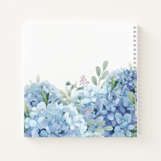 Blue Hydrangea BaptisGästebuch Notizblock (Rückseite)