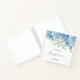Blue Hydrangea BaptisGästebuch Notizblock
