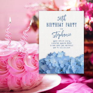Blue Hydrangea Birthday Party for Her Invitation Einladung