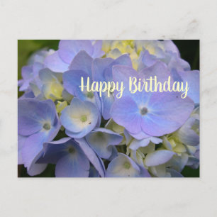 Blue Hydrangea Birthday Scripture Blank Postcard Postkarte
