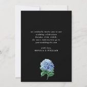 Blue Hydrangea Black Classic Lantern Foto Wedding Save The Date (Rückseite)
