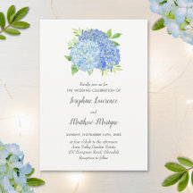 Blue Hydrangea Blätter Floral Watercolor Wedding