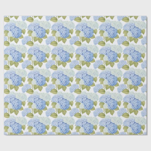 Blue Hydrangea Bliss Geschenkpapier (Flach)