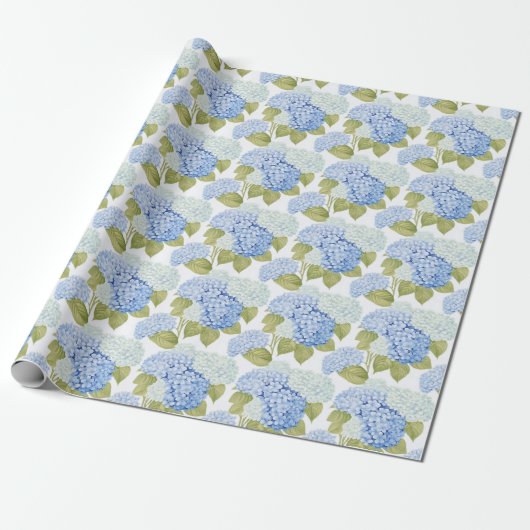 Blue Hydrangea Bliss Geschenkpapier (Ungerollt)