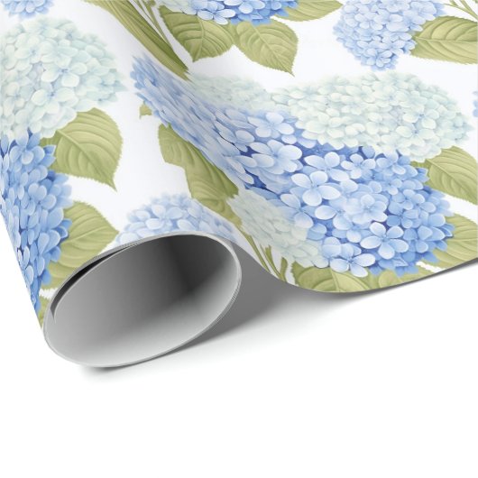 Blue Hydrangea Bliss Geschenkpapier (Rolleneckpunkt)