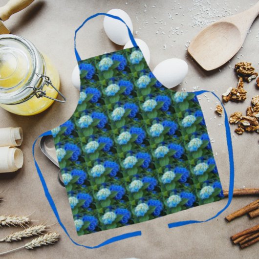 Blue Hydrangea Bloms Blumenmuster Schürze