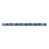 Blue Hydrangea Bloms Greenery Satin Ribbon Satinband (Vorderseite)