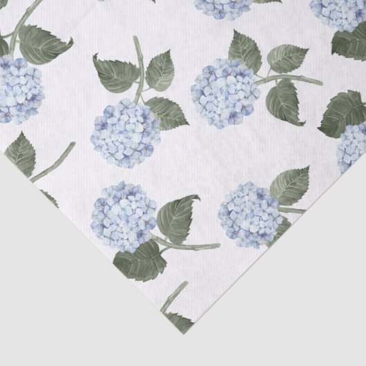 Blue Hydrangea Bloom Floral Seidenpapier (Detail)