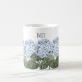 Blue Hydrangea Bloom Hamptons Keramik Kaffeetasse (Mittel)