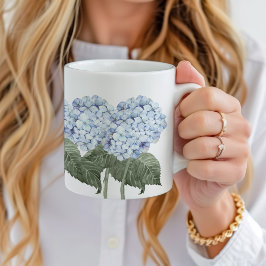 Blue Hydrangea Bloom Hamptons Keramik Kaffeetasse