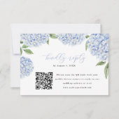 Blue Hydrangea Bloom QR Code Kalligraphie Antwort (Vorderseite)