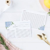 Blue Hydrangea Bloom Recipe Card Begleitkarte
