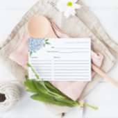 Blue Hydrangea Bloom Recipe Card Begleitkarte