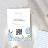 Blue Hydrangea Bloom Script Details QR Code Klein Begleitkarte