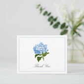 Blue Hydrangea Bloom Traditional Thank You Postkarte (Stehend Vorderseite)