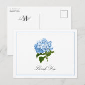 Blue Hydrangea Bloom Traditional Thank You Postkarte (Vorne/Hinten)