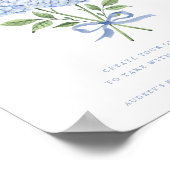 Blue Hydrangea Blooms Bouquet Blume Bar Poster (Ecke)