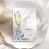 Blue Hydrangea Blooms Bridal Shower Einladung