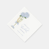 Blue Hydrangea Blooms Bridal Shower Serviette (Ecke)