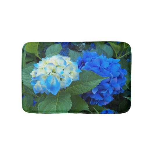 Blue Hydrangea Blooms Floral Badematte (Vorderseite)