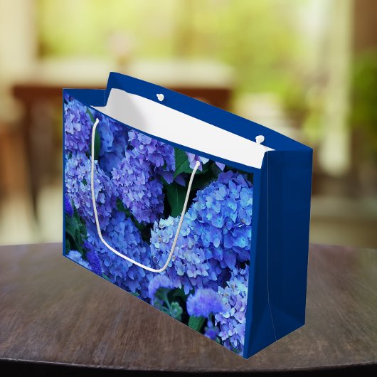 Blue Hydrangea Blooms Floral Große Geschenktüte