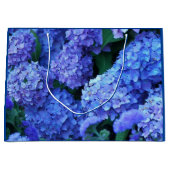 Blue Hydrangea Blooms Floral Große Geschenktüte (Vorderseite)