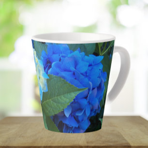 Blue Hydrangea Blooms Floral Milchtasse