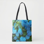 Blue Hydrangea Blooms Floral Tasche (Vorderseite)