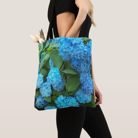 Blue Hydrangea Blooms Floral Tasche (Von Nahem)