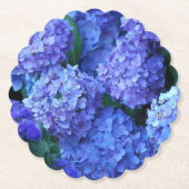 Blue Hydrangea Blooms Floral Untersetzer (Vorderseite)