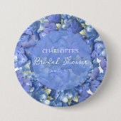Blue Hydrangea Blooms Personalisiertes Brautparty Button (Vorderseite)