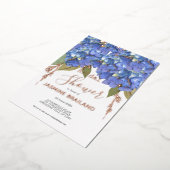 Blue Hydrangea Blooms Personalisiertes Brautparty Folieneinladung (Gedreht)
