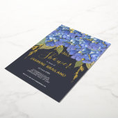 Blue Hydrangea Blooms Personalisiertes Brautparty Folieneinladung (Gedreht)
