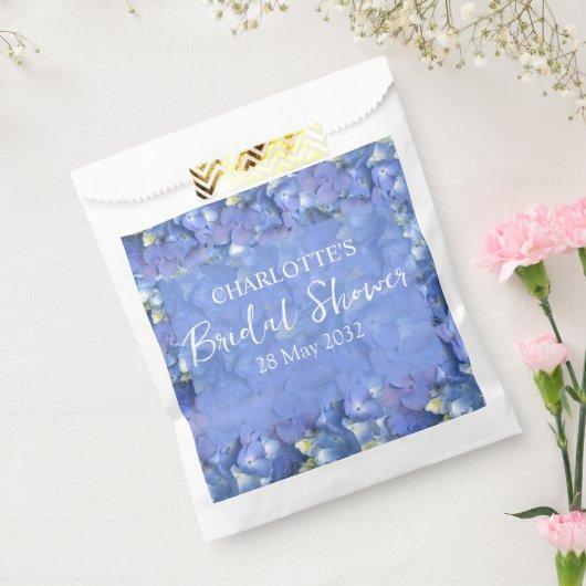 Blue Hydrangea Blooms Personalisiertes Brautparty Geschenktütchen (Versiegelt)