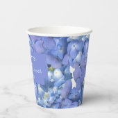 Blue Hydrangea Blooms Personalisiertes Brautparty Pappbecher (Rückseite)
