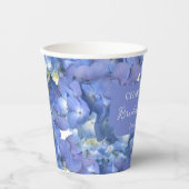 Blue Hydrangea Blooms Personalisiertes Brautparty Pappbecher (Vorderseite)