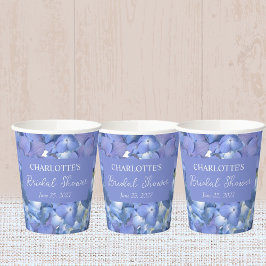 Blue Hydrangea Blooms Personalisiertes Brautparty Pappbecher