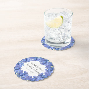 Blue Hydrangea Blooms Personalisiertes Brautparty Untersetzer