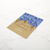 Blue Hydrangea Blooms Personalized Bridal Shower Folie Einladungspostkarte (Gedreht)