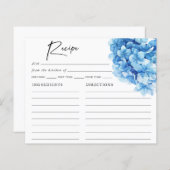 Blue Hydrangea Bloral Bridal Dusche Rezept (Vorne/Hinten)