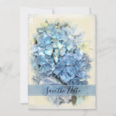 Blue Hydrangea Blossom Hochzeit retten das Datum Save The Date (Vorderseite)